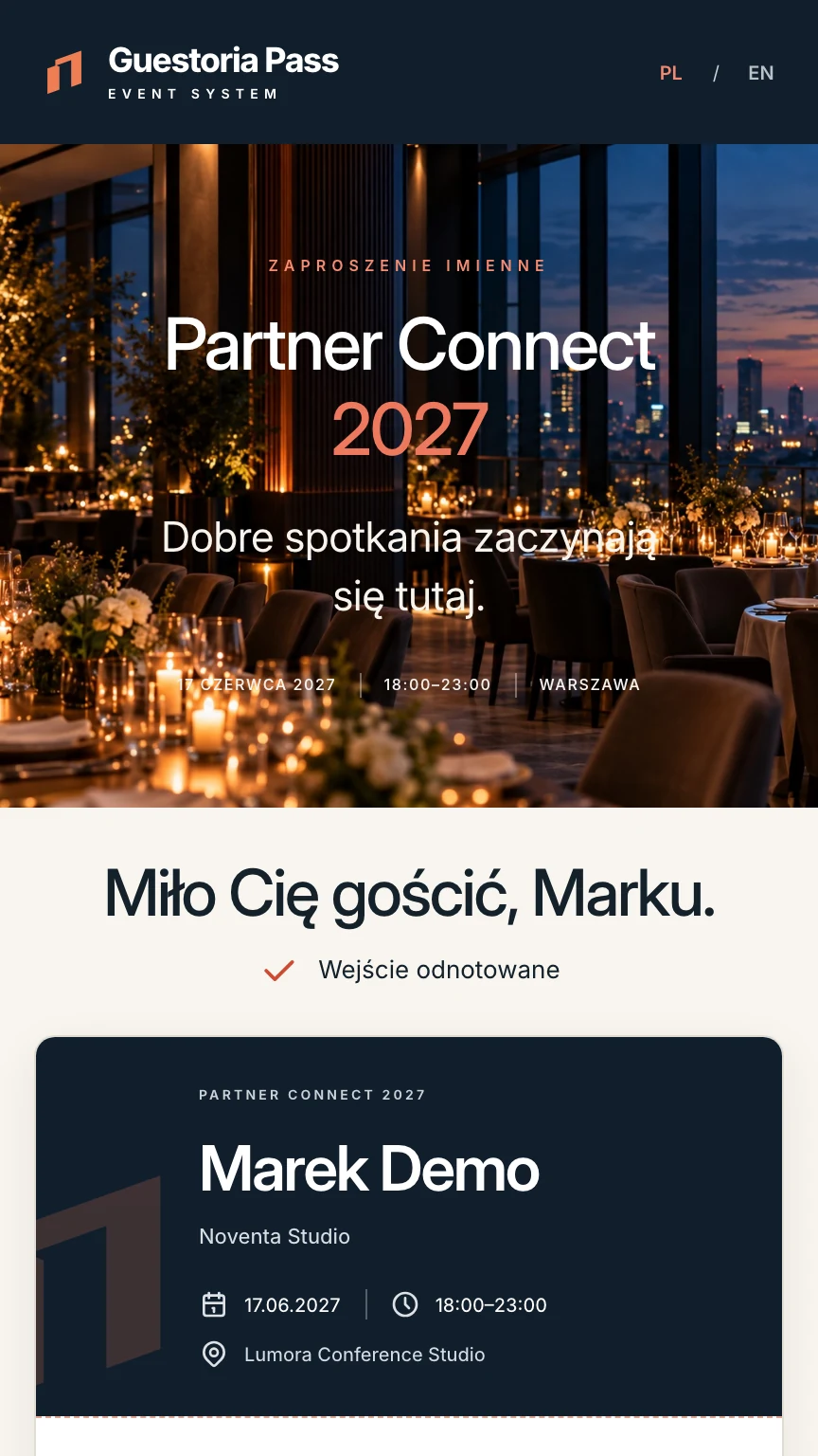 Portal gościa Signature: prezentacja wydarzenia i osobiste powitanie